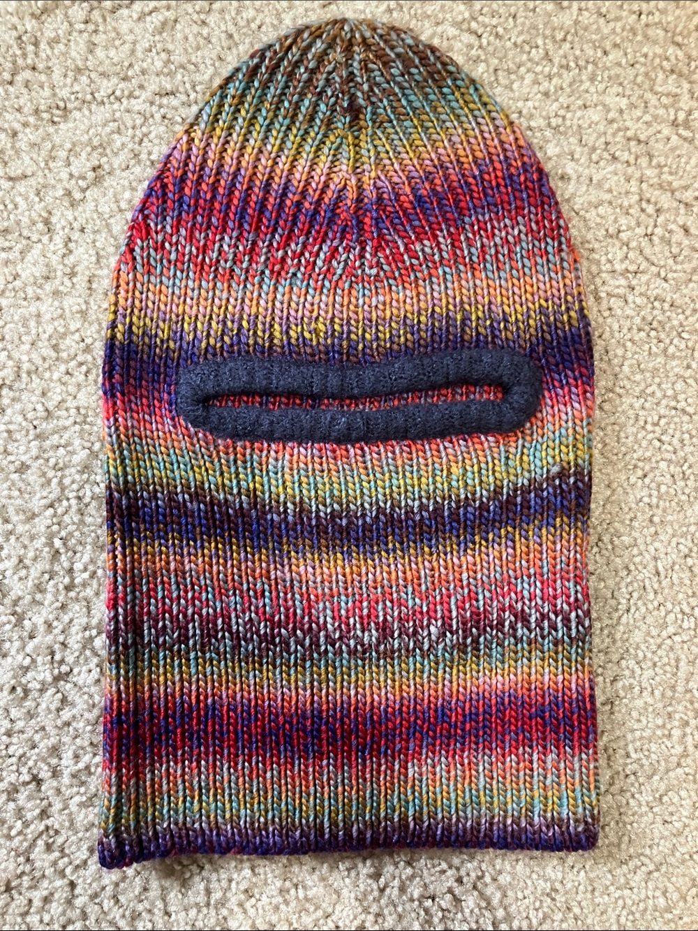 Urban Outfitters Rainbow Multicolor Knit Balaclava Mask